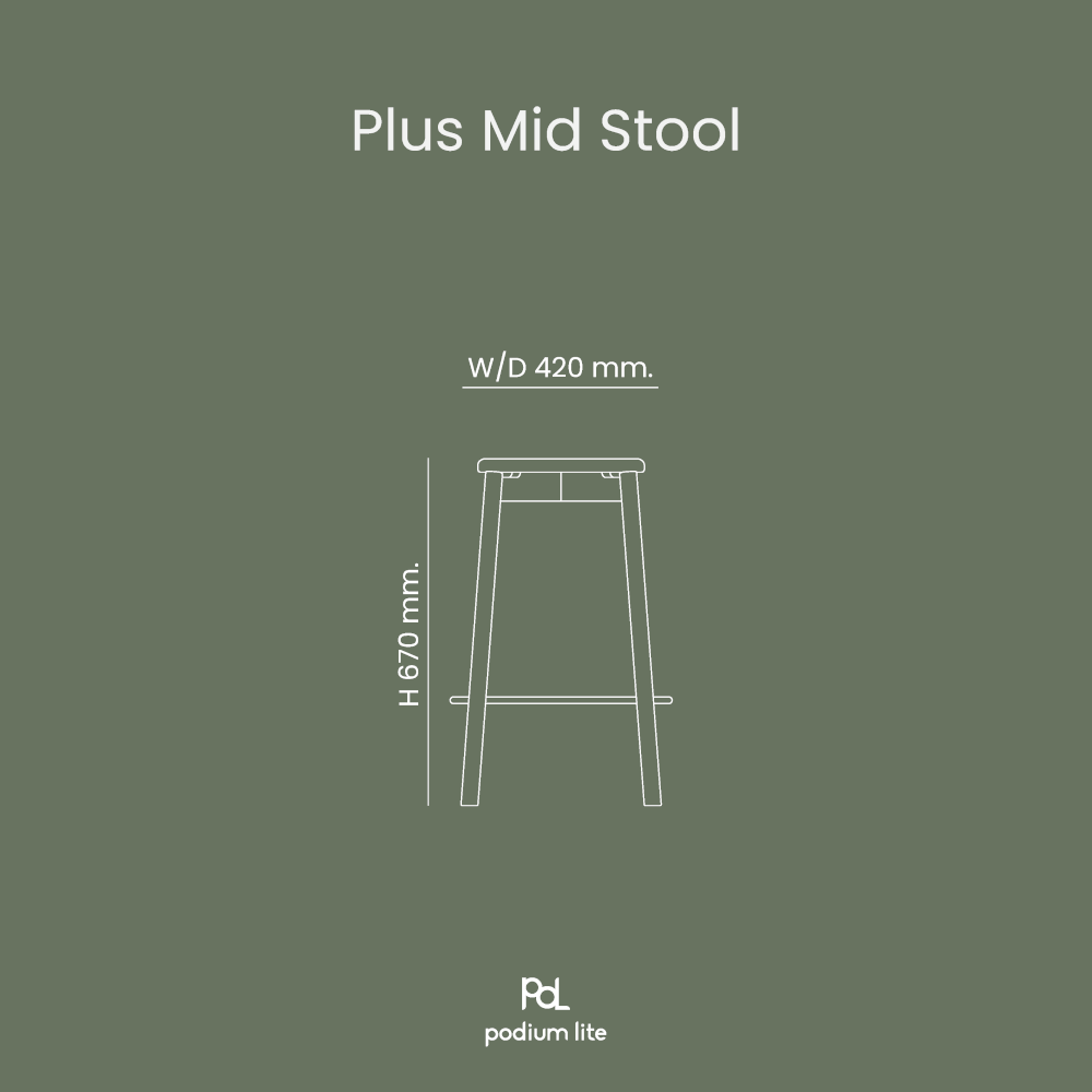 เก้าอี้บาร์ PODIUM LITE รุ่น PLUS MID STOOL สี PURE NATURAL (ถอดประกอบได้)